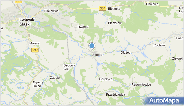 mapa Sobota, Sobota gmina Lwówek Śląski na mapie Targeo